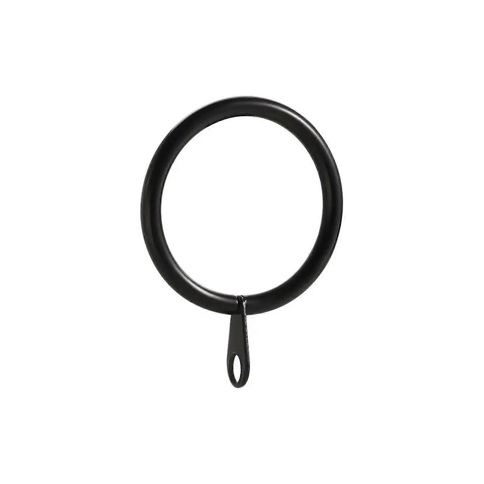 Black Metal Curtain Rings with Hooks for Rods, Smooth Gliding Durable Clips, 6PCS