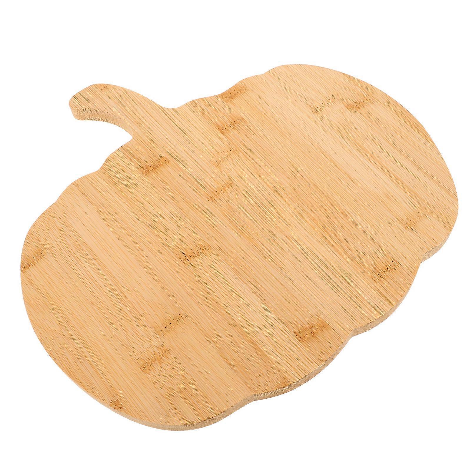 Beige Pumpkin Bamboo Cutting Board for Kitchen Use Decorative Tray