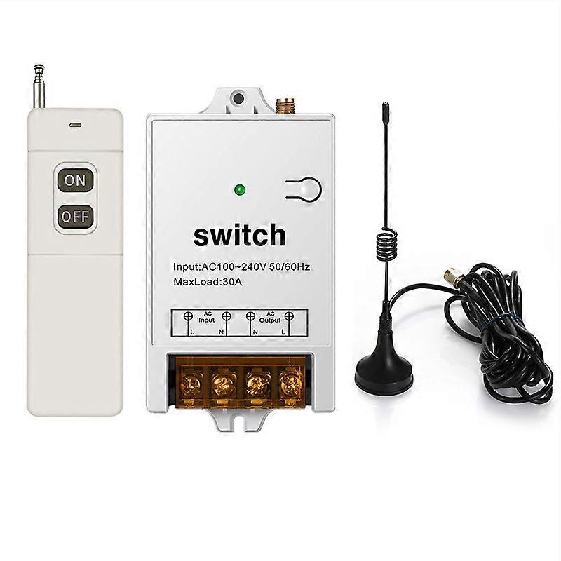 Remote Control Switch, 1500M Long Distance, AC 110V/120V/240V/40A Relay Wireless RF Switch, Wireless Remote Switch for High Power Water Pump Motor Lig