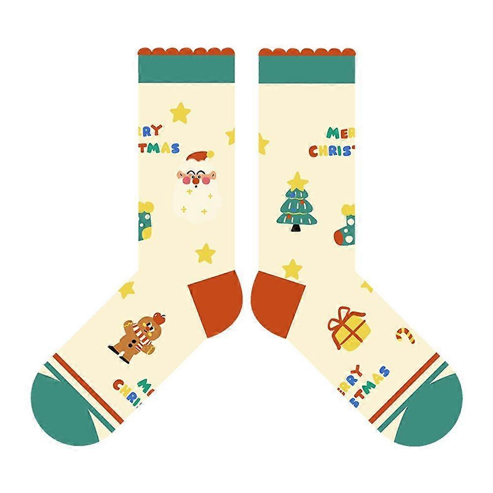 Gingerbeard Christmas Socks Multi Color Matching Xmas Party Socks