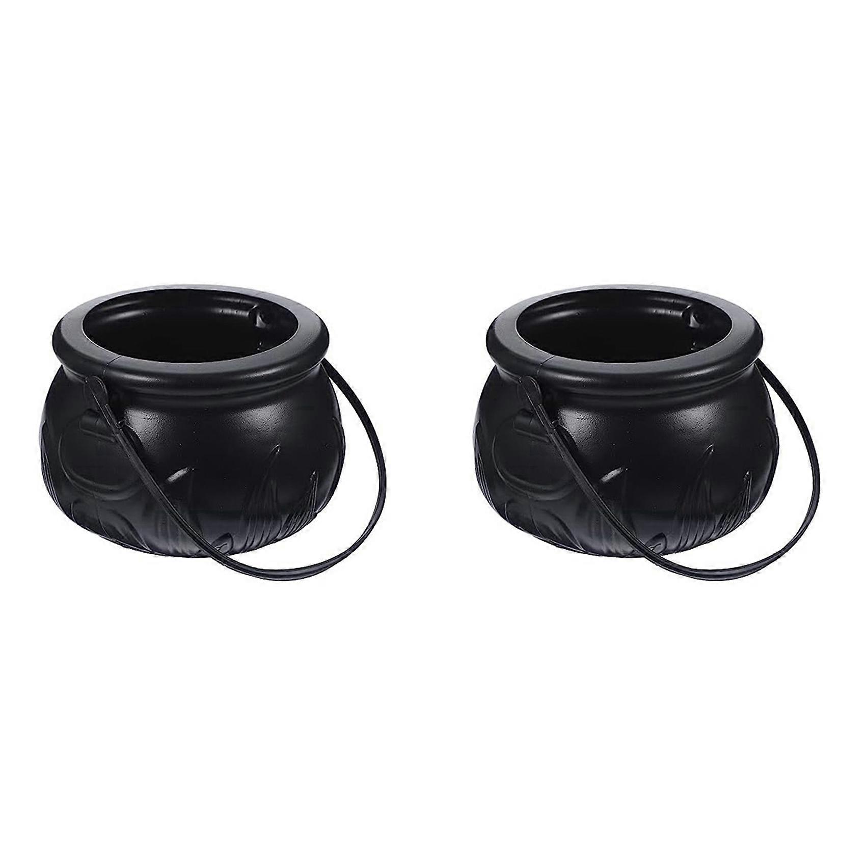 Black Cauldron Kettle Plastic Witch Kettle Candy Kettle Bucket