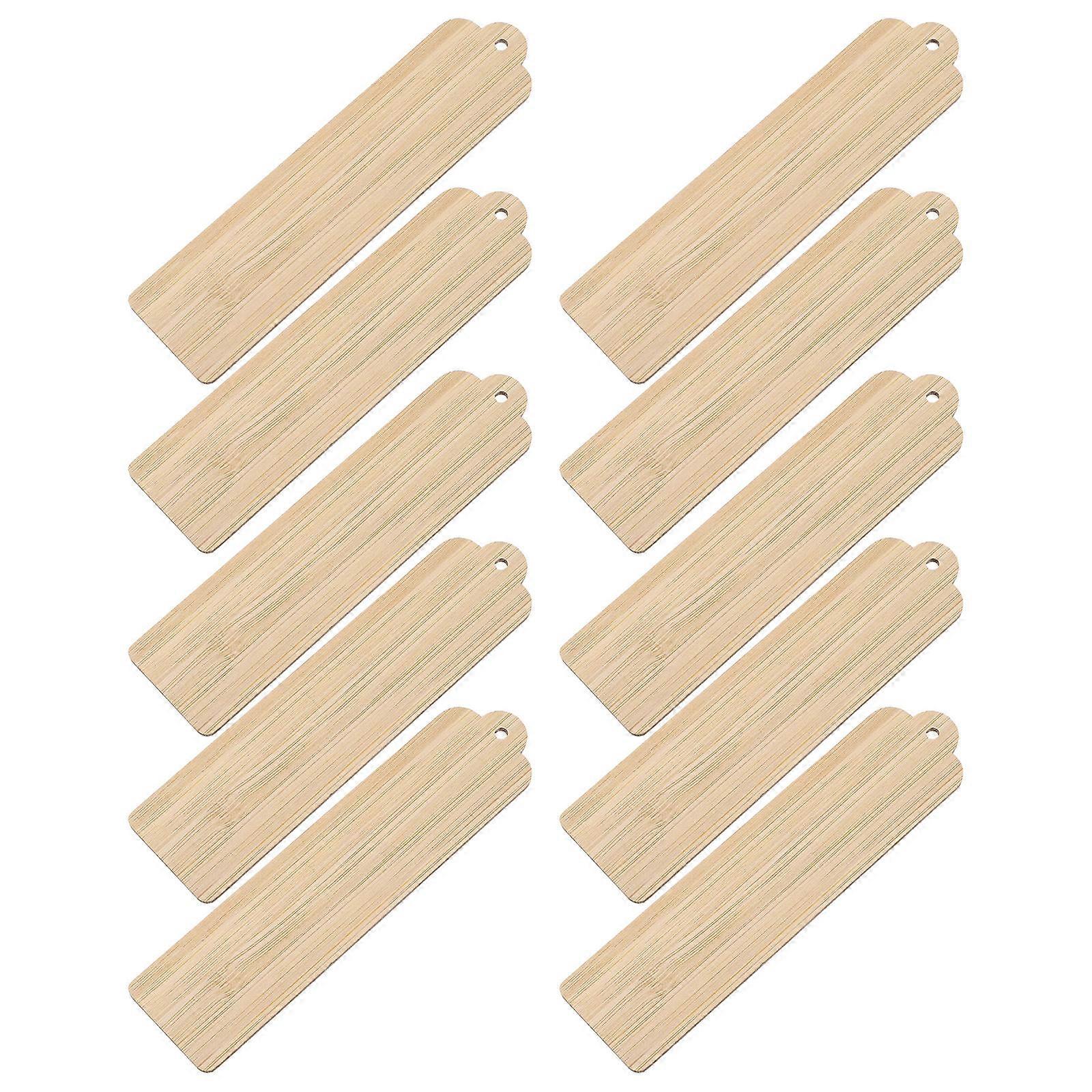 Wood Blank Bookmarks Creative DIY Craft Making with Hole 30Pcs Set