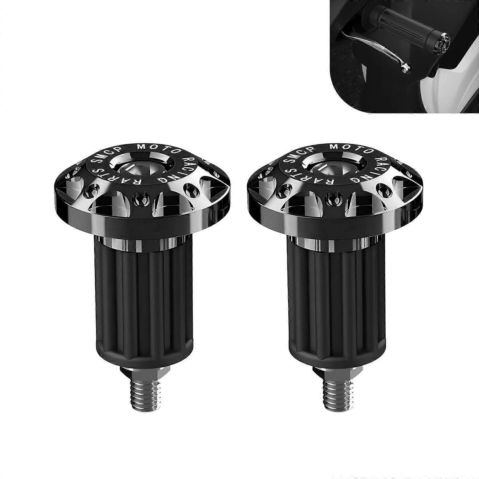 2 PCS Scratch Resistant Alloy Motorcycle Handlebar End Caps for Ebikes Scooters Dirt Bikes Black