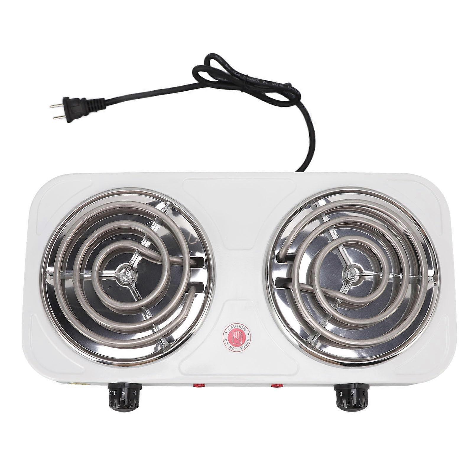 2000W Double Burner Electric Hot Plate with Fast Heating and Compact Countertop Design for Home and Travel