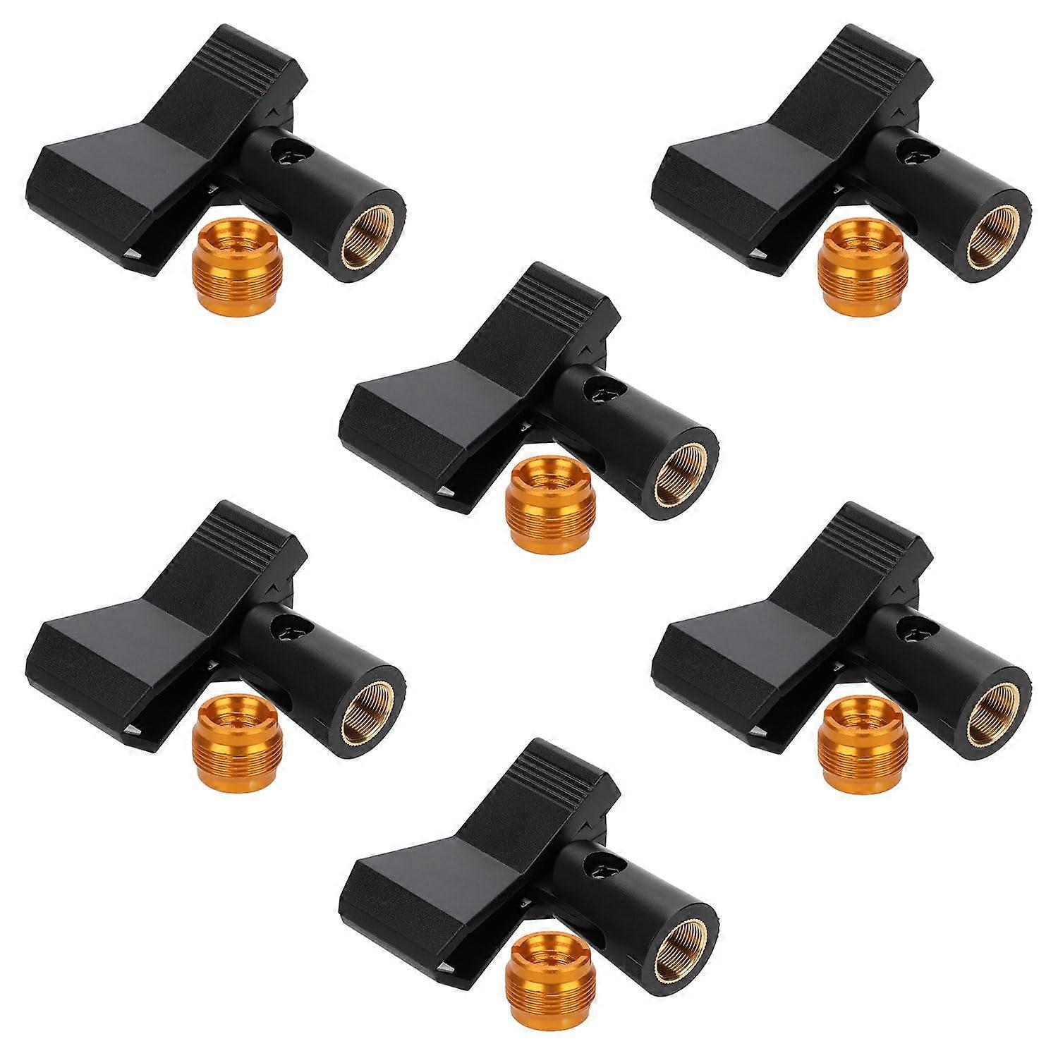 6pcs Adjustable Microphone Clip Set with Screw Adapters, AntiSlip Mic Stand Holder for Stage and Studio