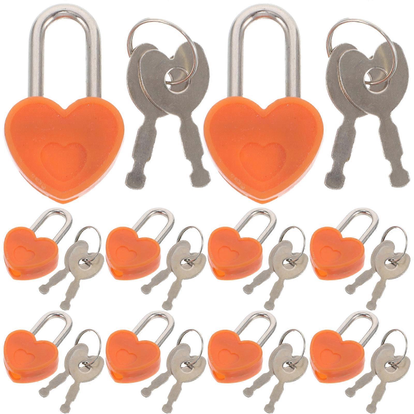 Treasure Chest Lock Head Key Prop Mini Heart Lock with Key 10Sets