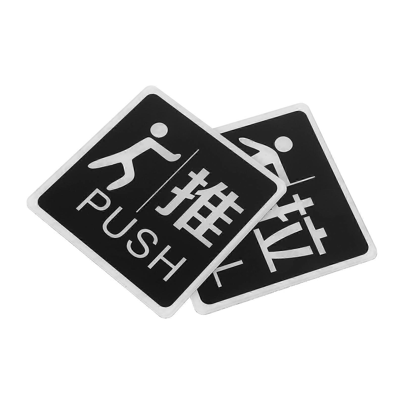 Self-Adhesive Push Pull Indicator for Glass Doors Acrylic Door Sign 1Pair
