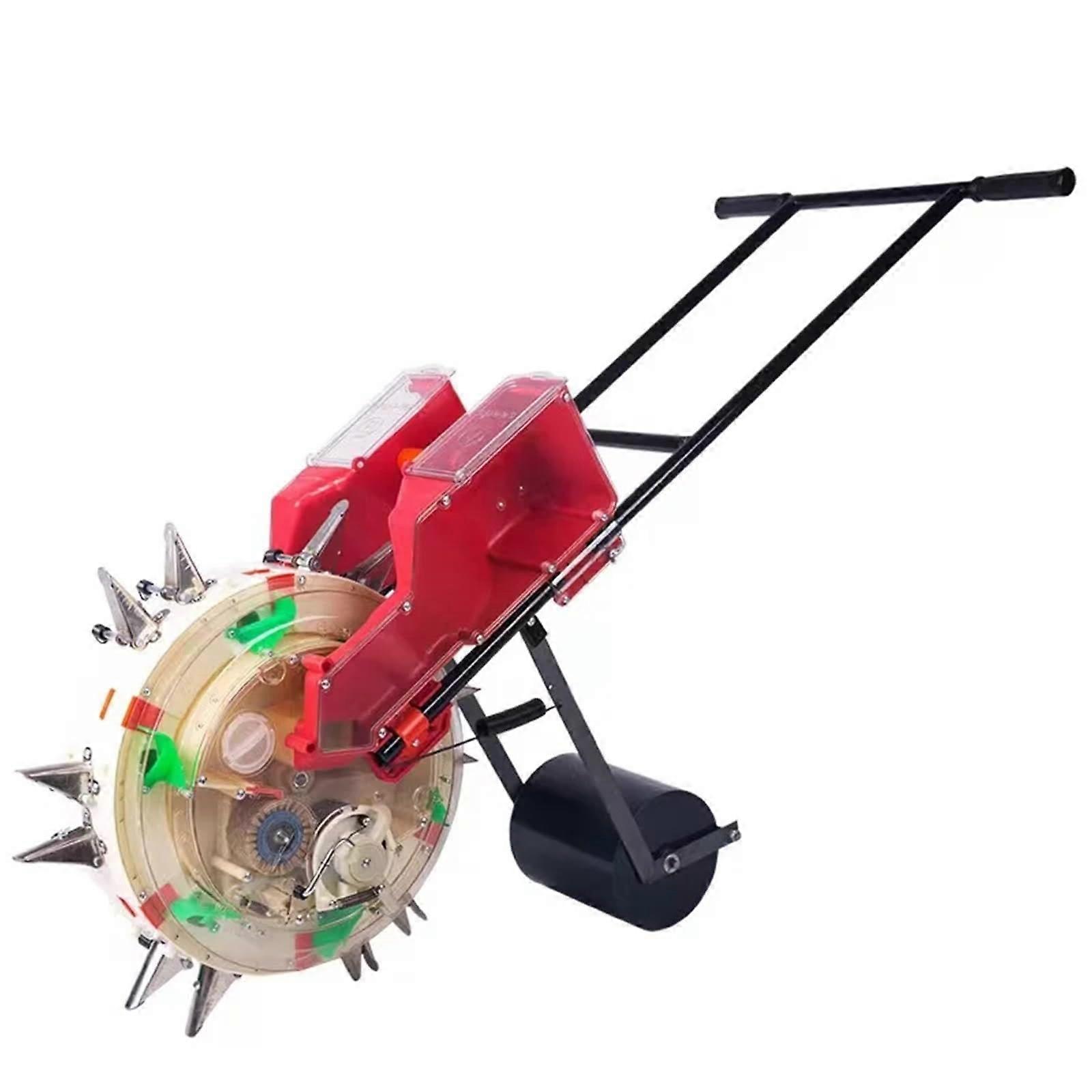 Manual Seed Planter for Soybean and Corn, SingleRow Hand Push Seeder with Adjustable Flow