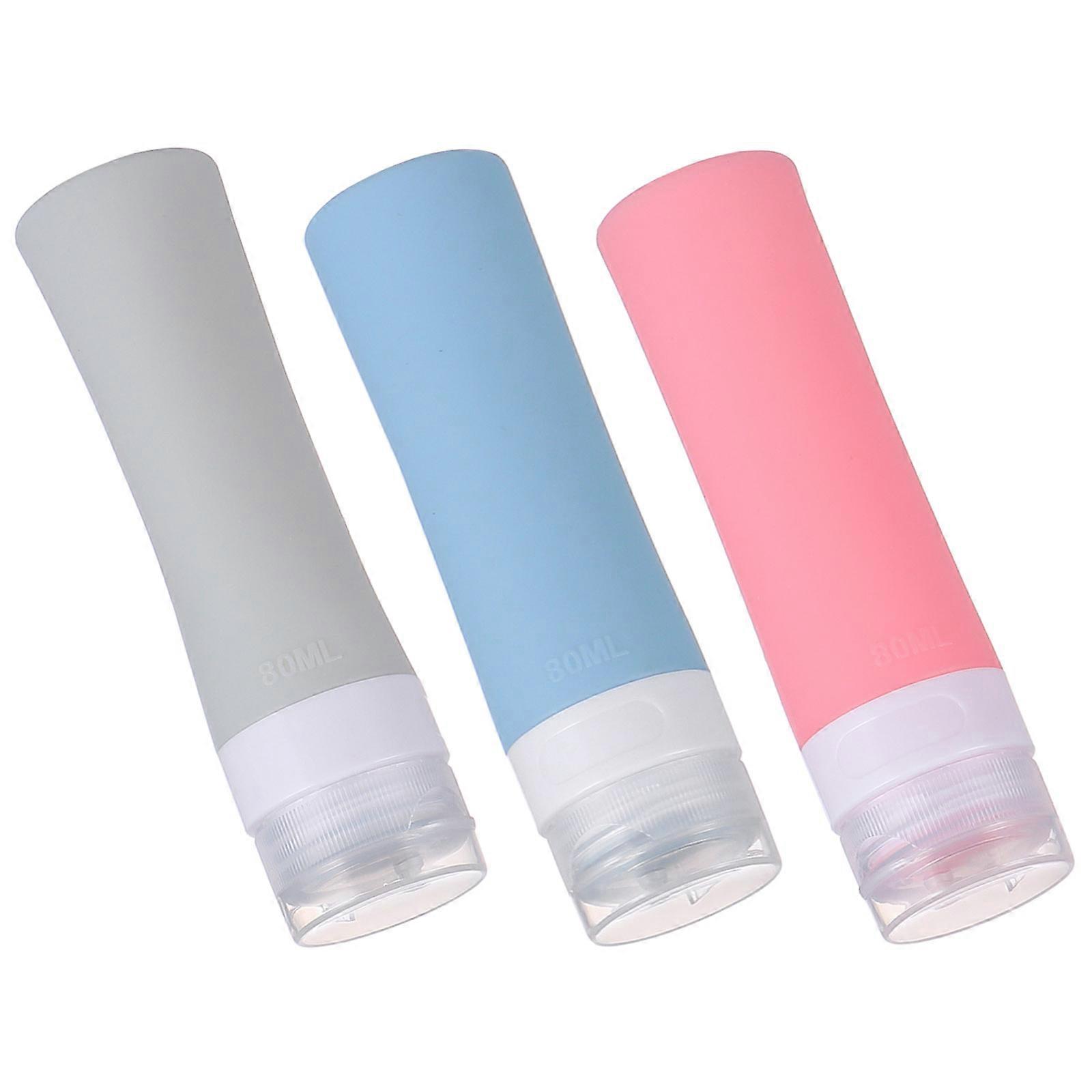 Travel Bottle Silicone Containers for Storage 3Pcs 80Ml Refillable Reusable Bottles