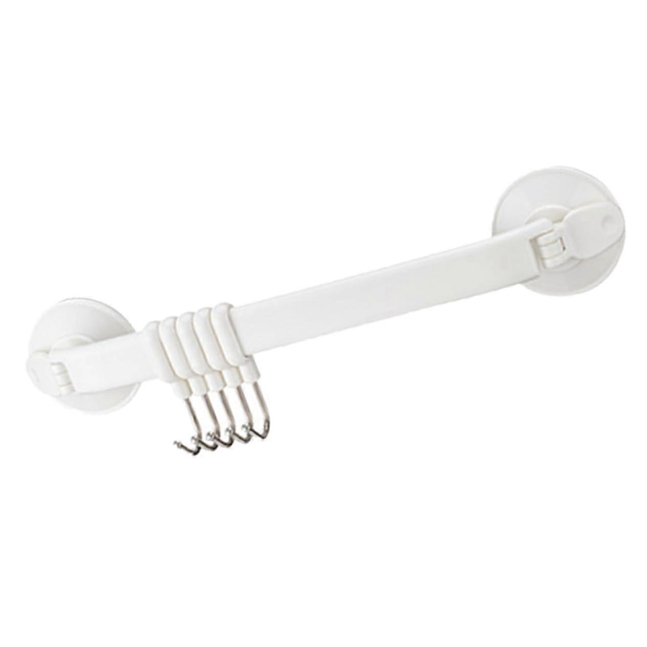 Wall Mounted Kitchen Storage Rack with Strong Suction Cup and Adjustable Hooks, NoDrill Install