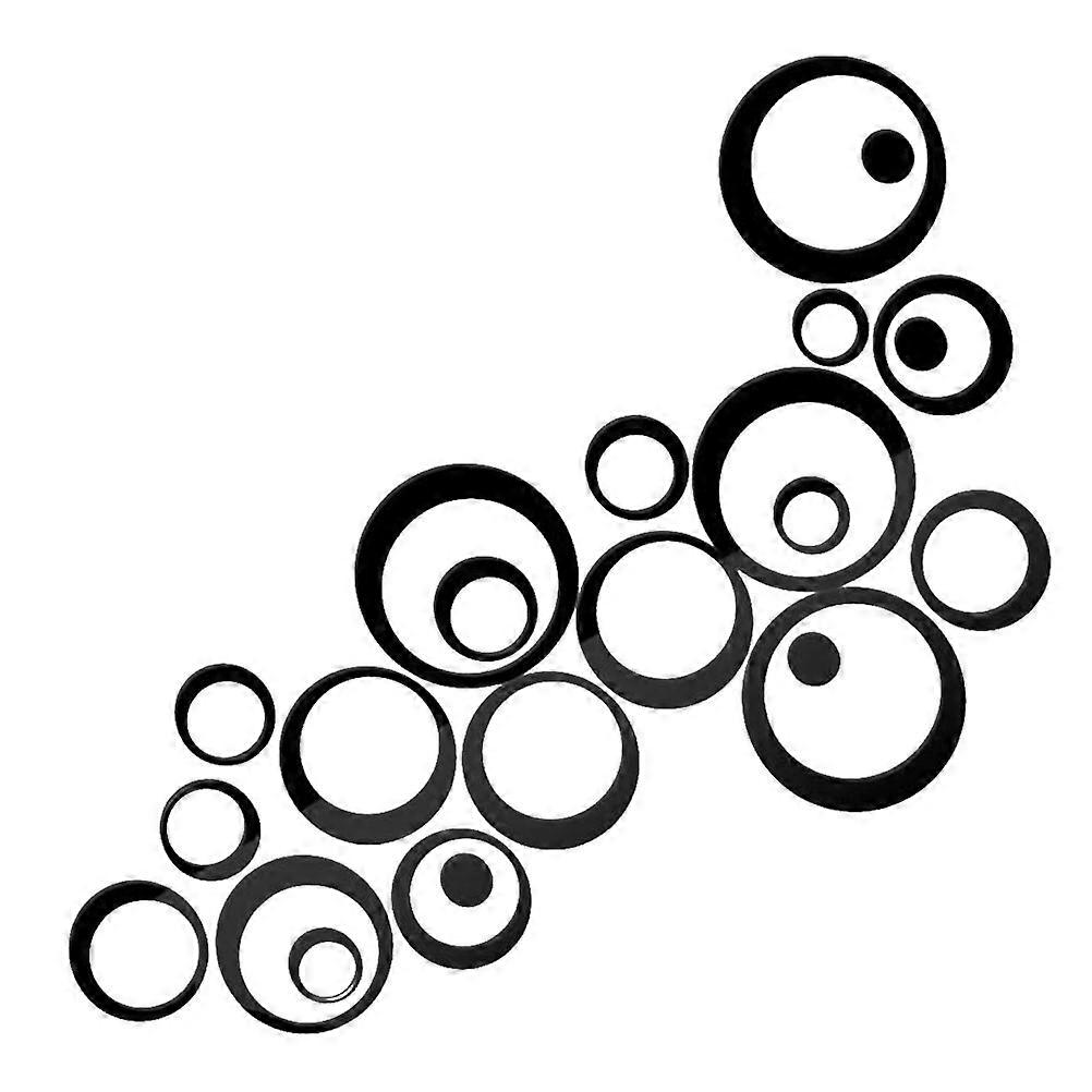 Mirror Wall Sticker for Decor Acrylic Circle Pattern 24Pcs Bedroom Stickers