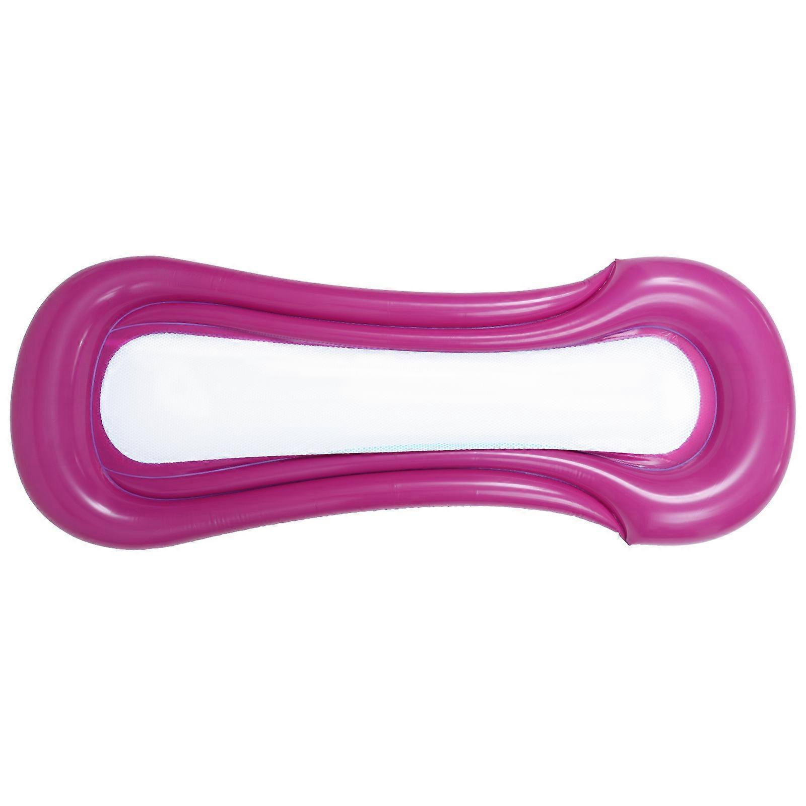 2Pcs Inflatable Floating Bed for Swimming Use Red Portable Mat with Net