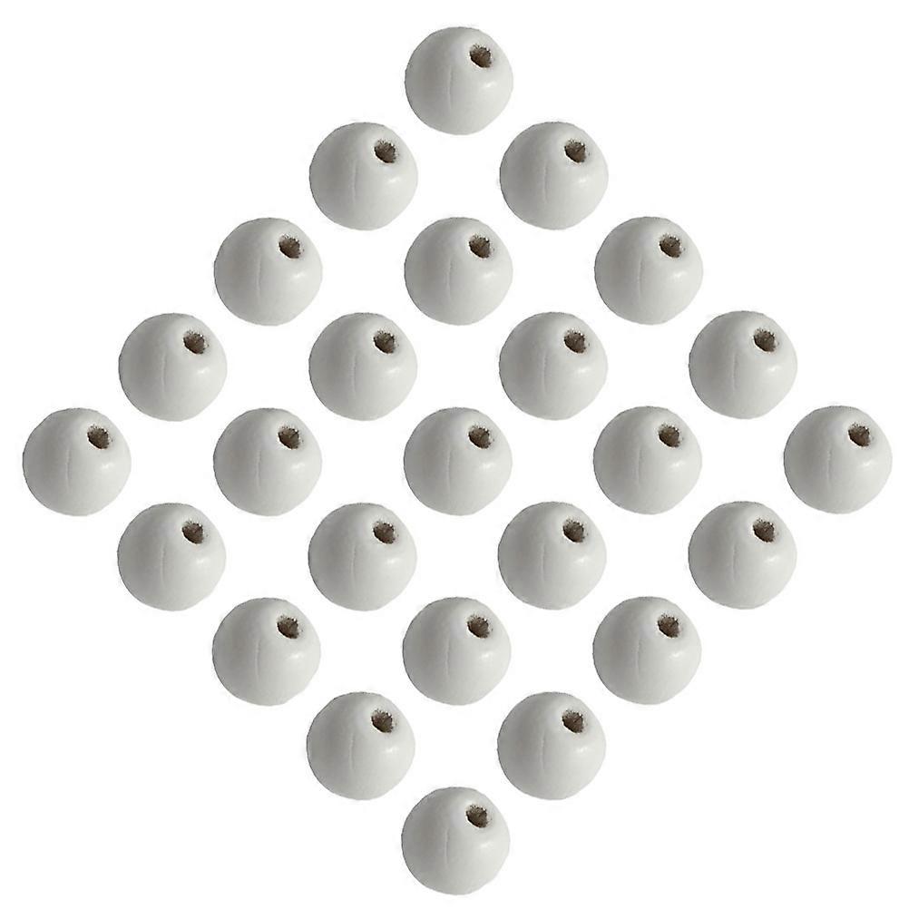 Simple Wooden Beads 200Pcs Concise White Beads for DIY Use