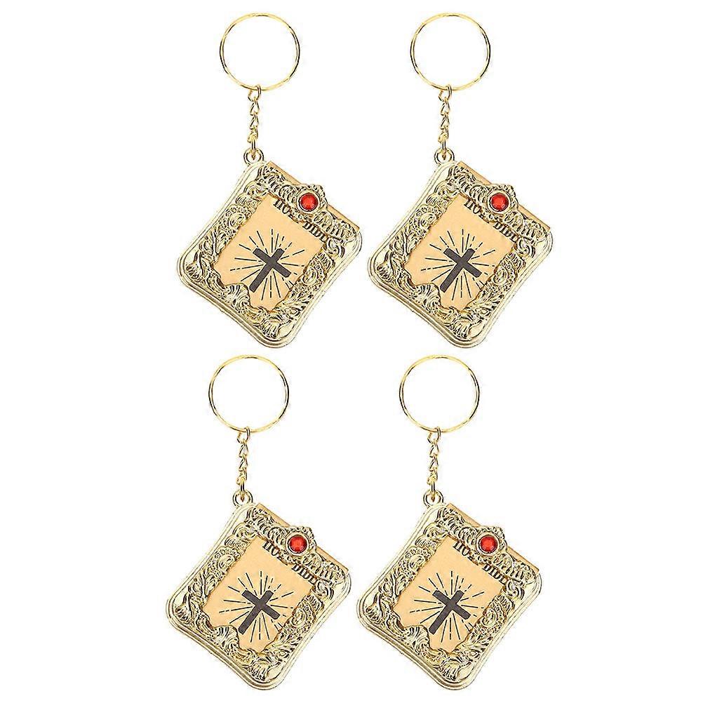 Golden Bible Keychains Mini Bible Key Chain for Decor 16Pcs Pack