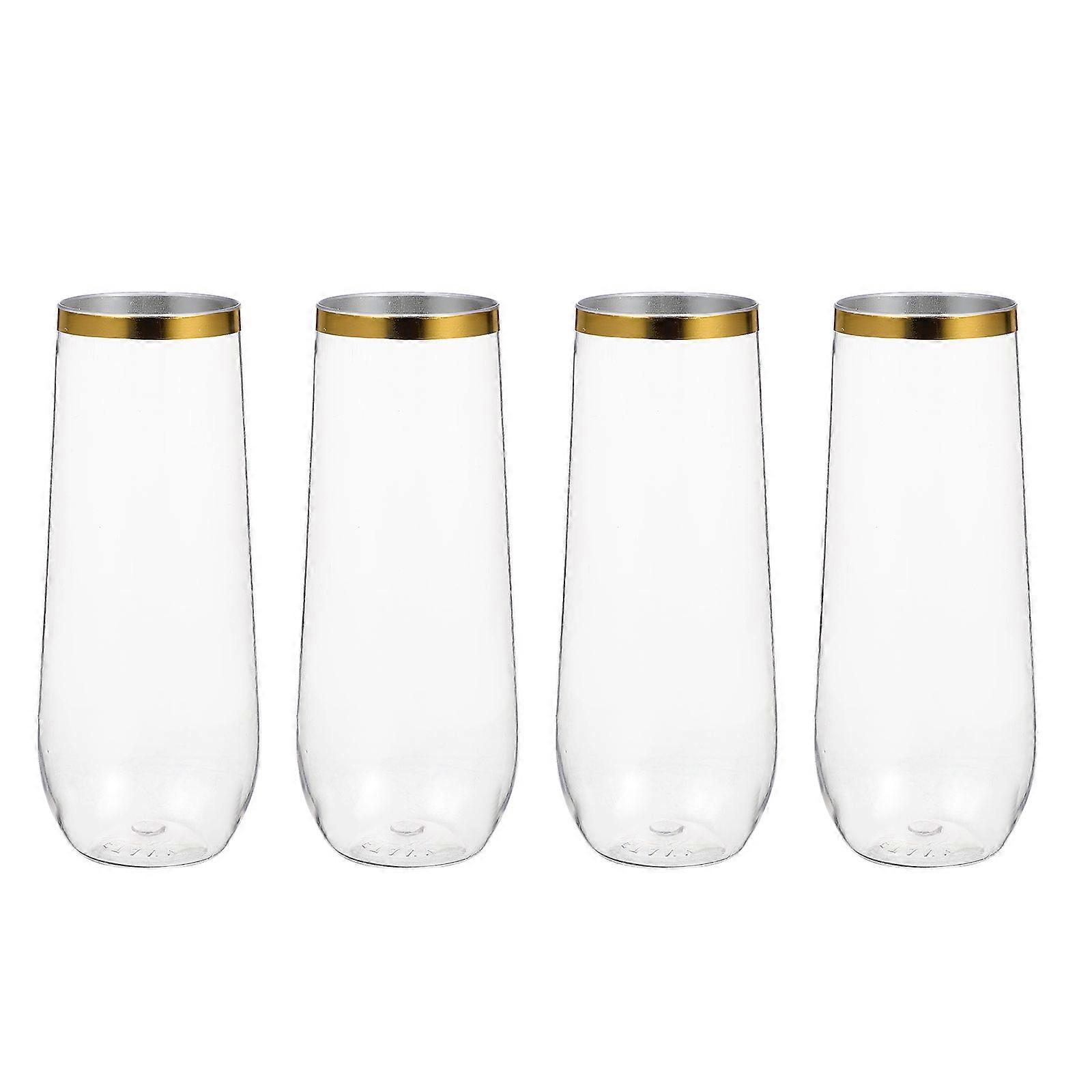 Transparent Plastic Cup for Party Beverage 4Pcs Plastic Cups