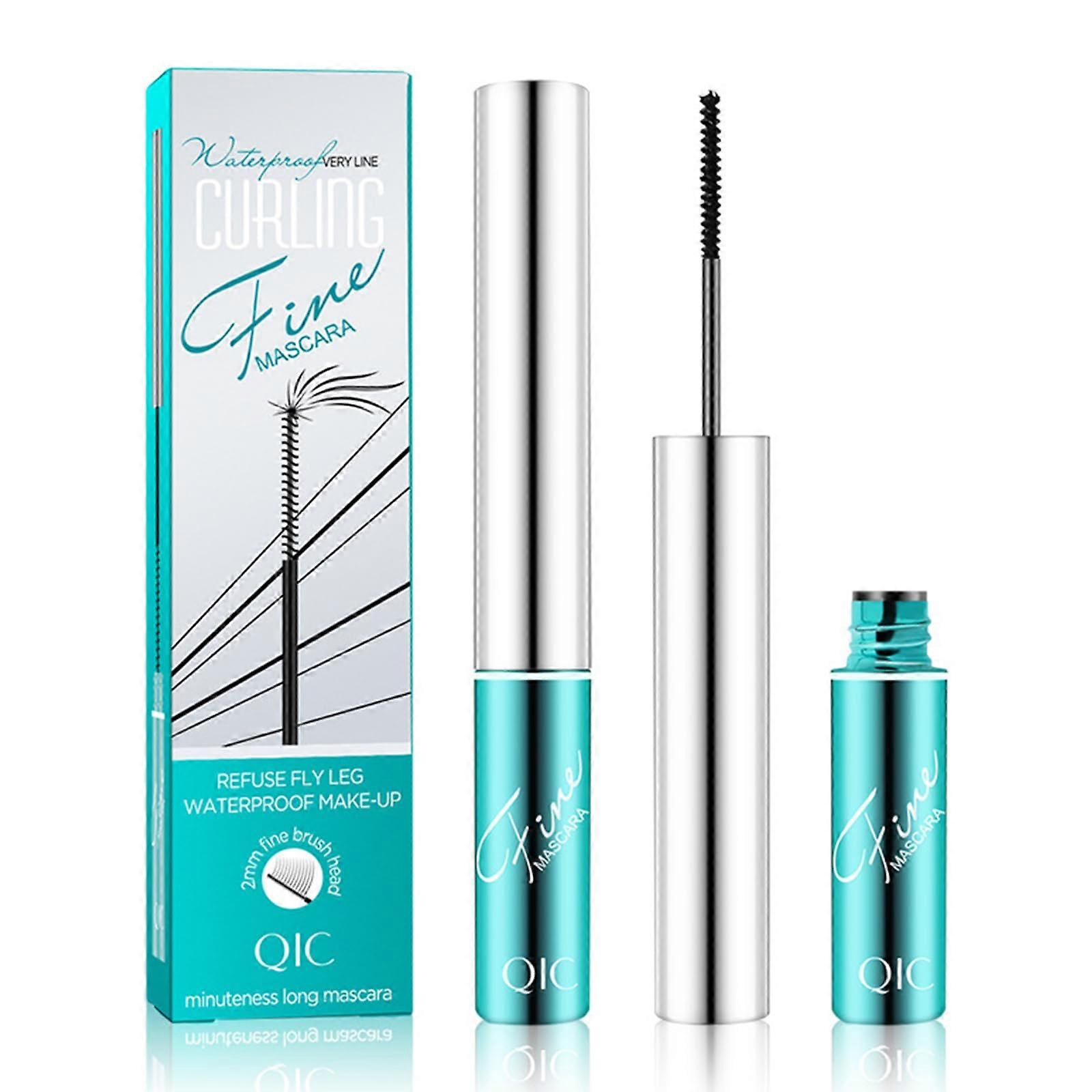 Waterproof Lengthening Mascara Black with Precision Thin Brush and Smudgeproof Wear