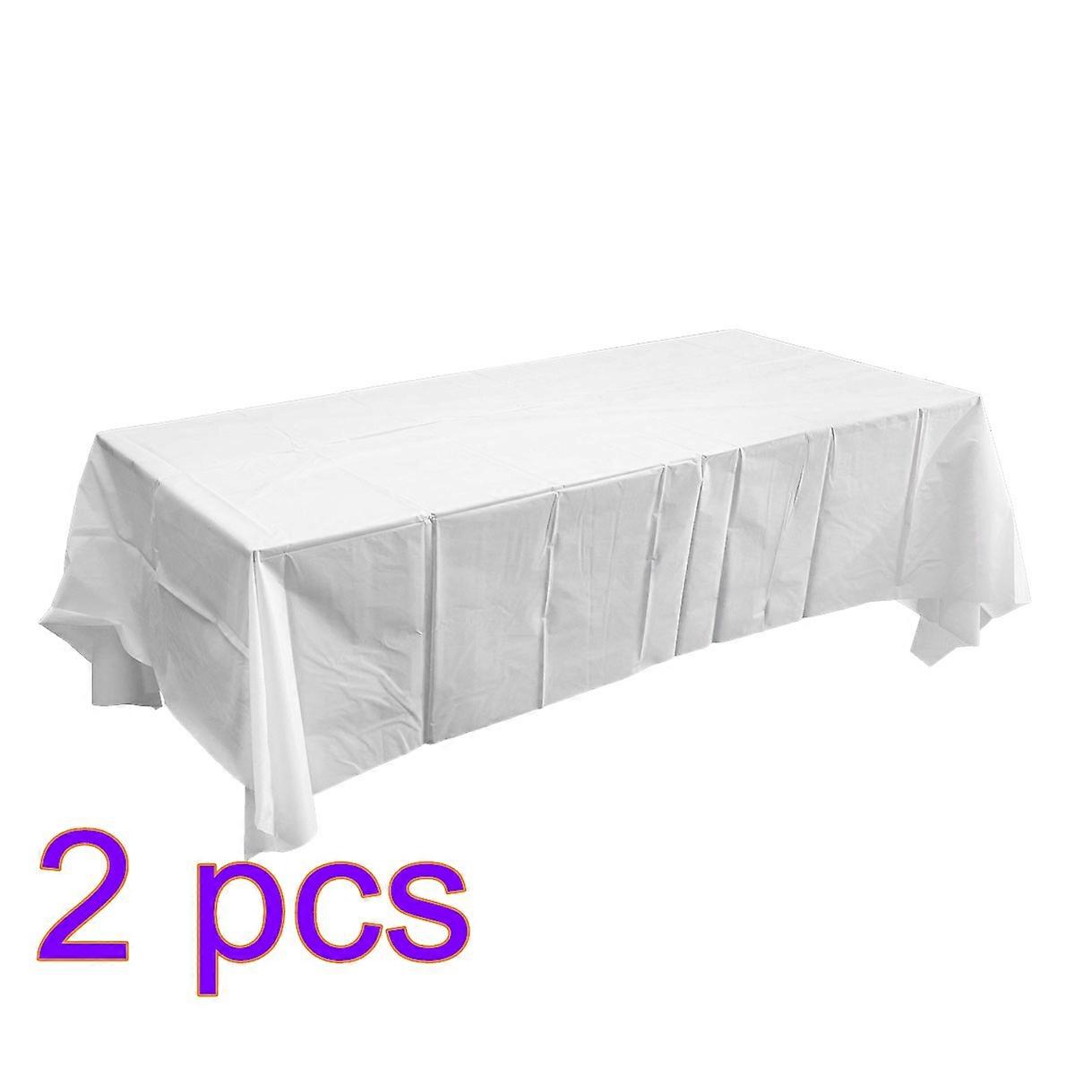 Pe Table Covers Disposable Protector for Picnic 2Pcs White Waterproof