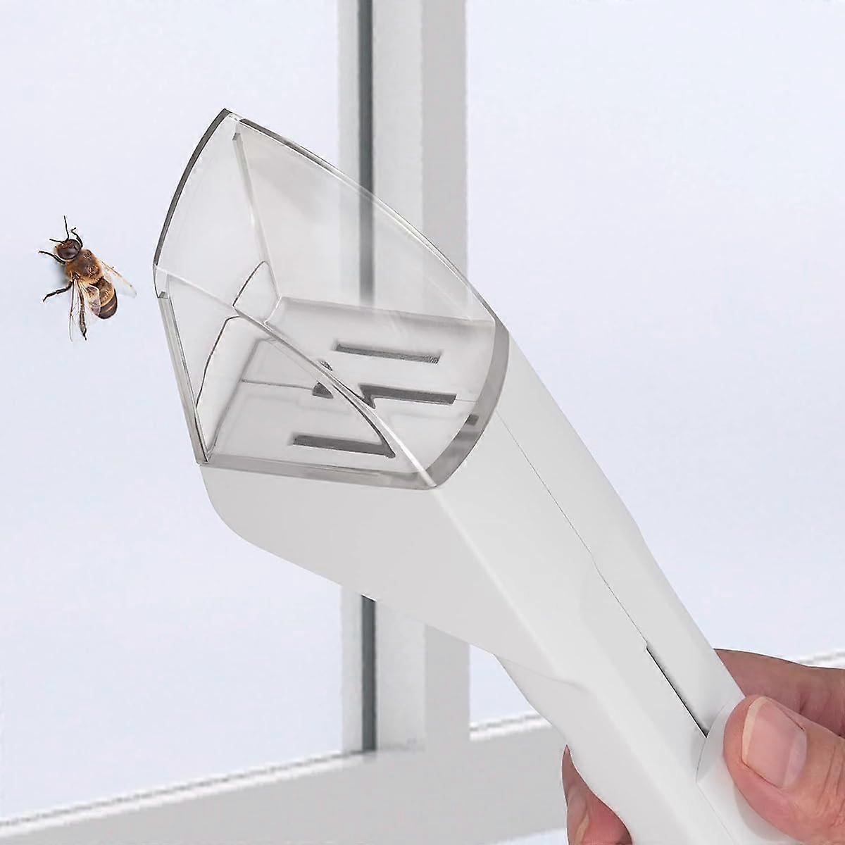 Bug Catcher Handheld with Clear Window, Contactless Insect Capture and Easy Quick Release  White