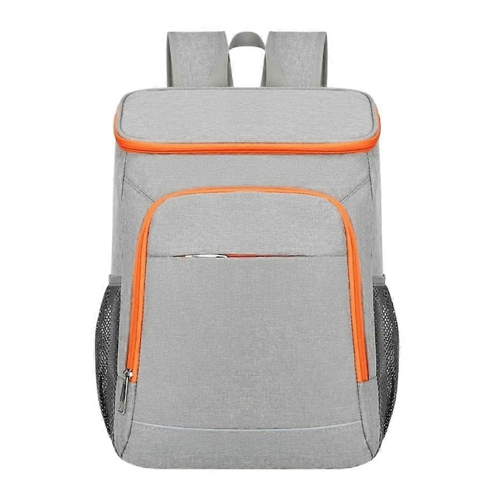 Camping Backpack Large Capacity Hiking Backpack Weather Resistant with Multiple Compartments Grey Orange