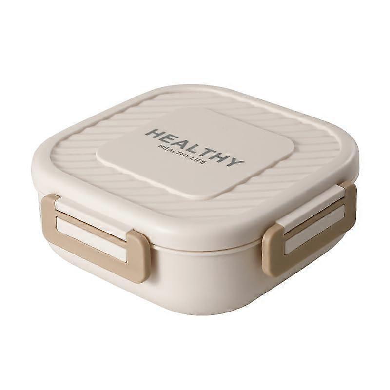 Bento Lunch Box Cream White 3Compartment Leakproof Meal Prep Container for Work and School Ref:6271