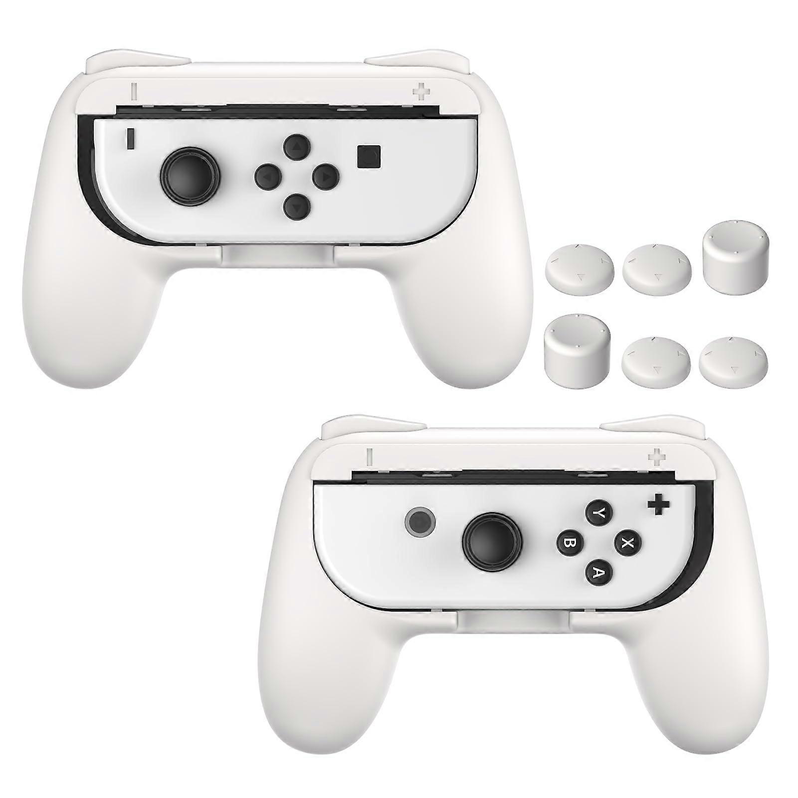 Grip for Nintendo Switch JoyCon with Ergonomic Design for Switch OLED, WearResistant Handle, White