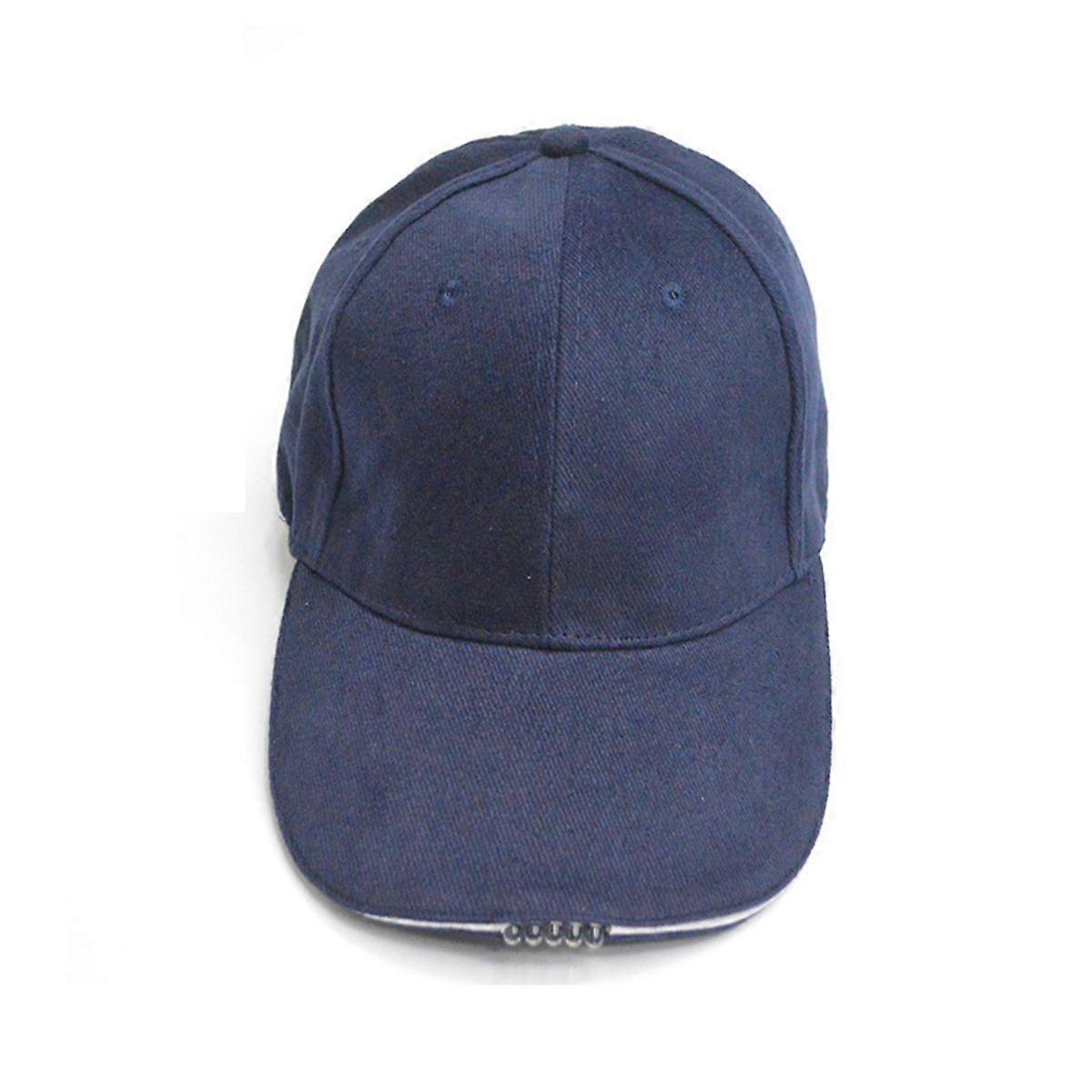 Lighted Flashlight Baseball Hat for Camping Jogging Hunting (Blue)