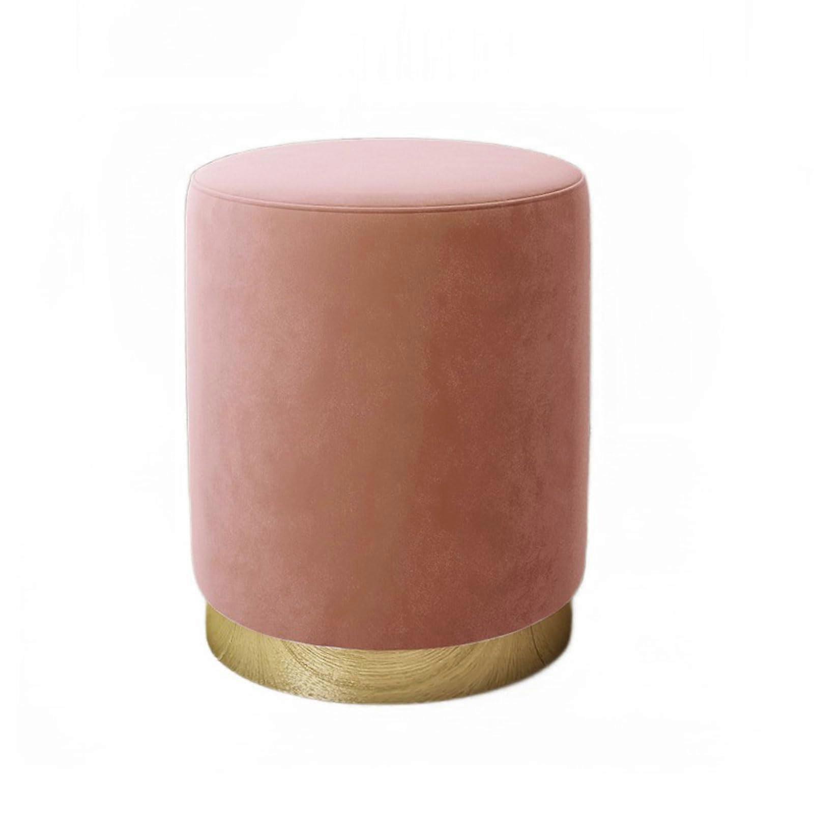Round Upholstered Dressing Table Stool with Comfortable Cushion and Durable Frame 33x40CM