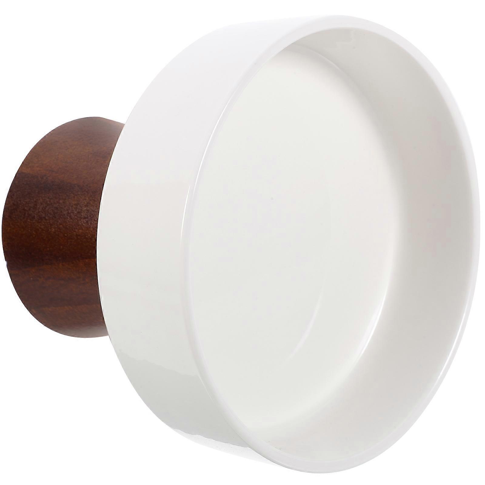 White Ceramic Cake Stand for Cake Serving with Wooden Stand