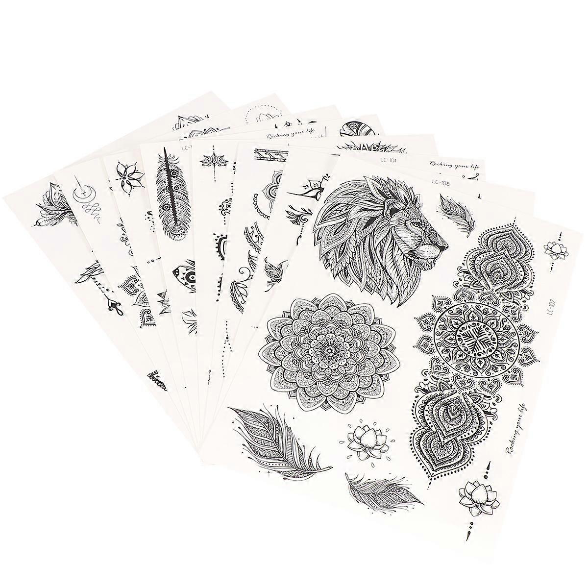 Tattoo Sticker Waterproof for Decoration 8Pcs Pack