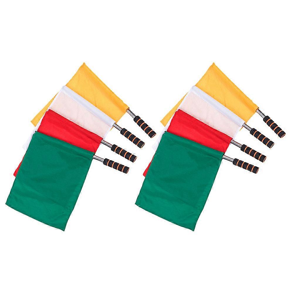 Hand Signal Flags Vibrant Referee Flags for Competition 8Pcs Pack