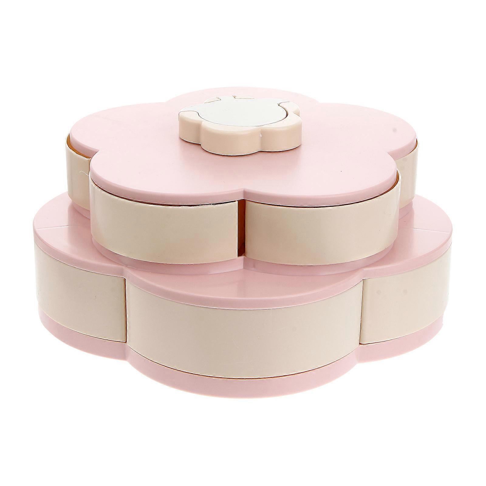 Box Double Layers Fruit Tray for Storing Things Pink