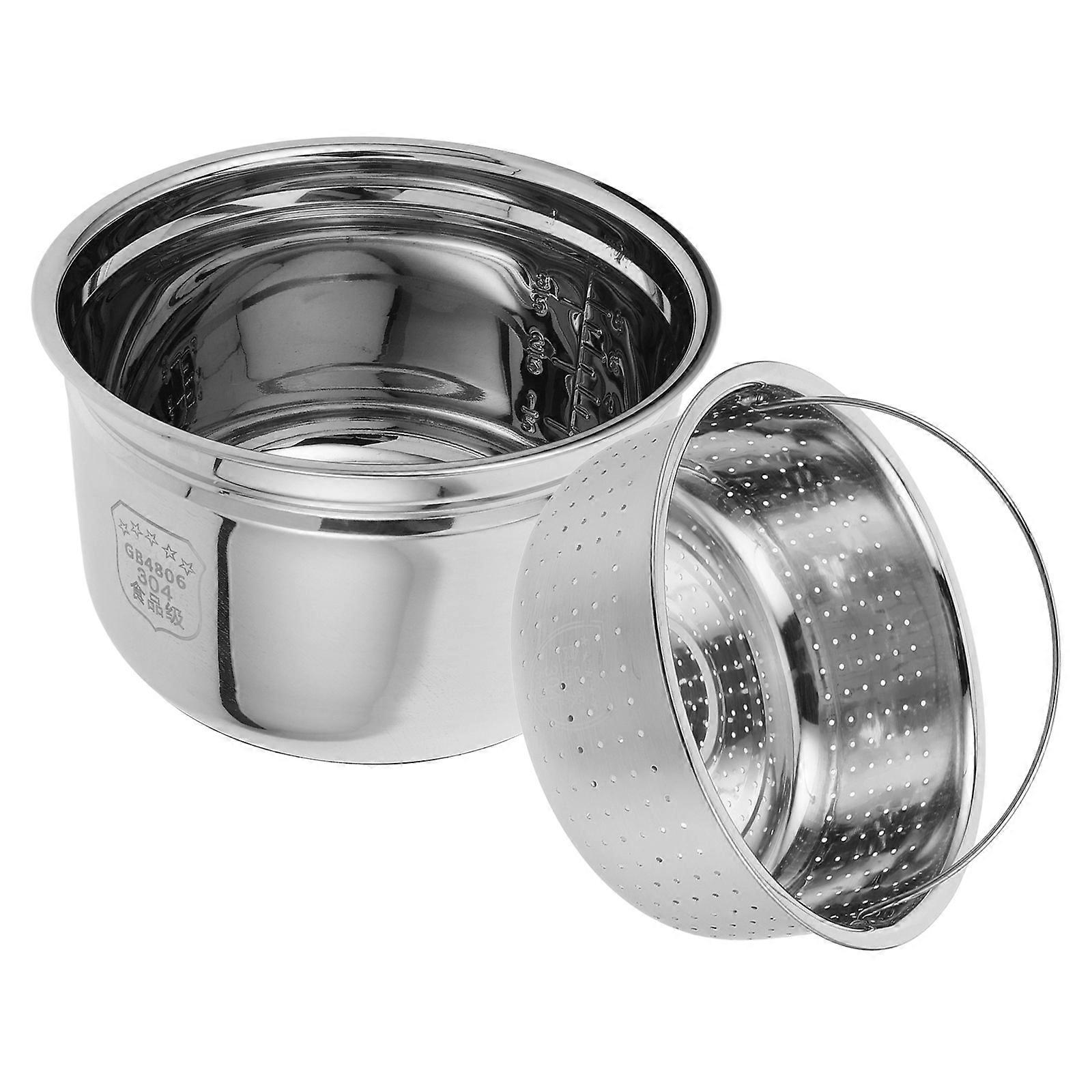 Rice Cooker Stainless Steel Inner Pot for Steaming Function 1Set Basket