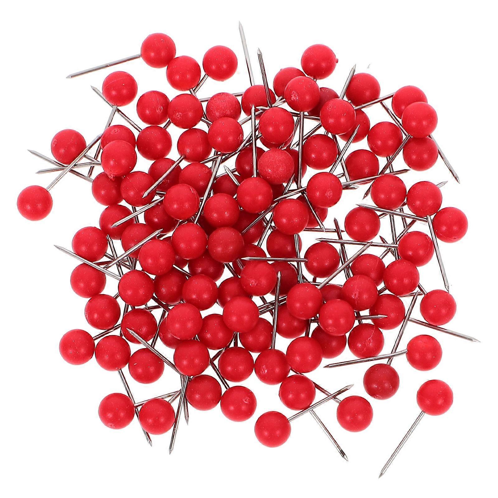 Round Push Pin Head Map Tacks for Marking 400Pcs Red with Stainless Point