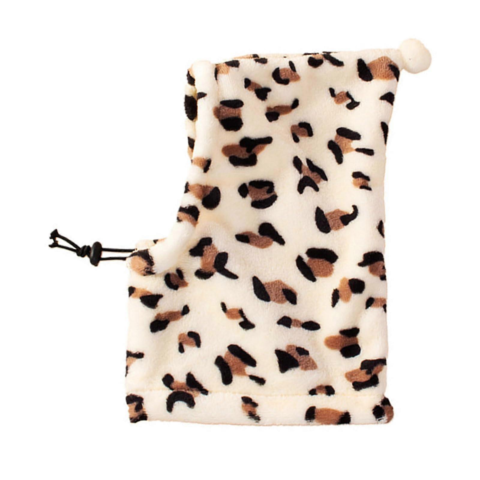 Small Dog Leopard Print Halloween Costume Hat with Adjustable Strap and Soft Polyester