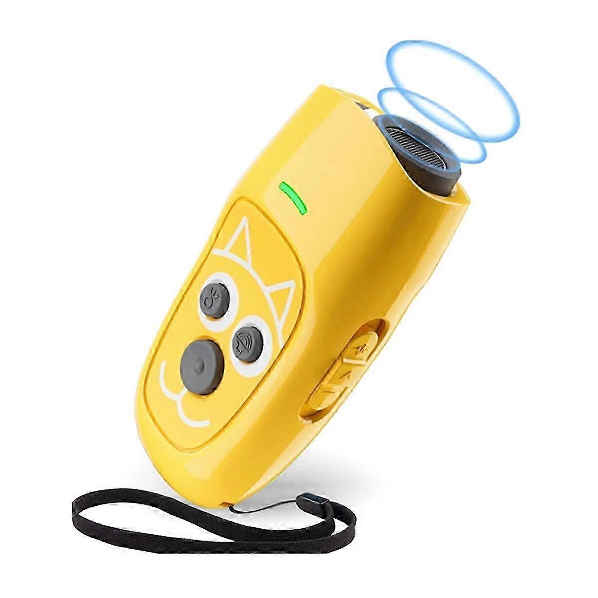 Anti-Bark Dog Training Clicker Long-Range Rechargeable Yellow