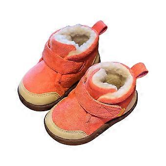 Toddler Fleece-Lined Snow Boots for Boys & Girls, Soft Sole Prewalker Winter Boots, Pink, Size 4-5 Years