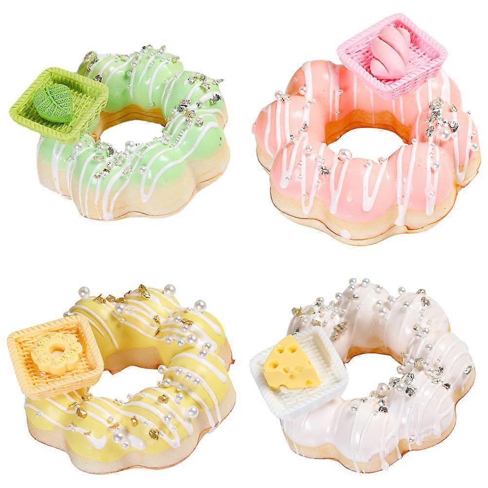 Decorative Artificial Donuts Simulation Donuts Models for Photo 4Pcs