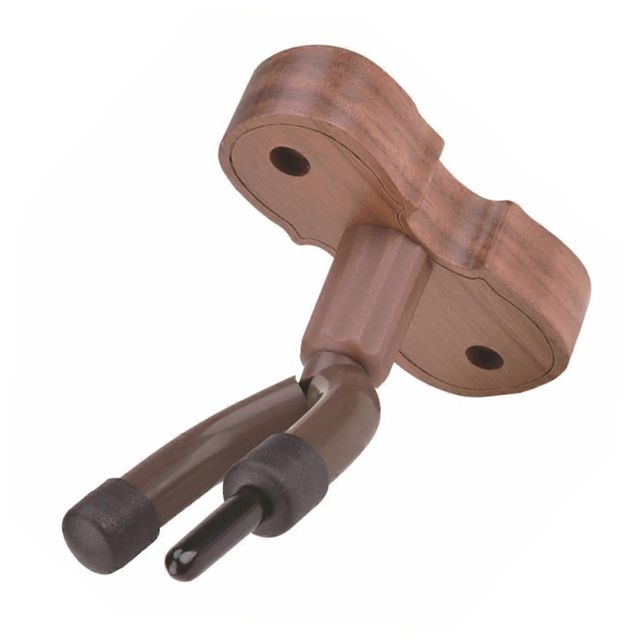 Walnut Violin Wall Hanger with Secure Hold for Erhu and String Instruments, Space Saving Design