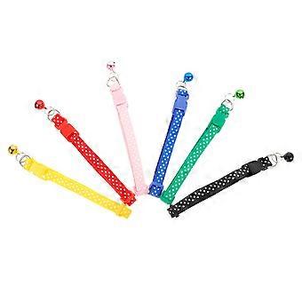 Pet Collar with Bell Adjustable Buckle Strap 3Pcs Assorted Colors