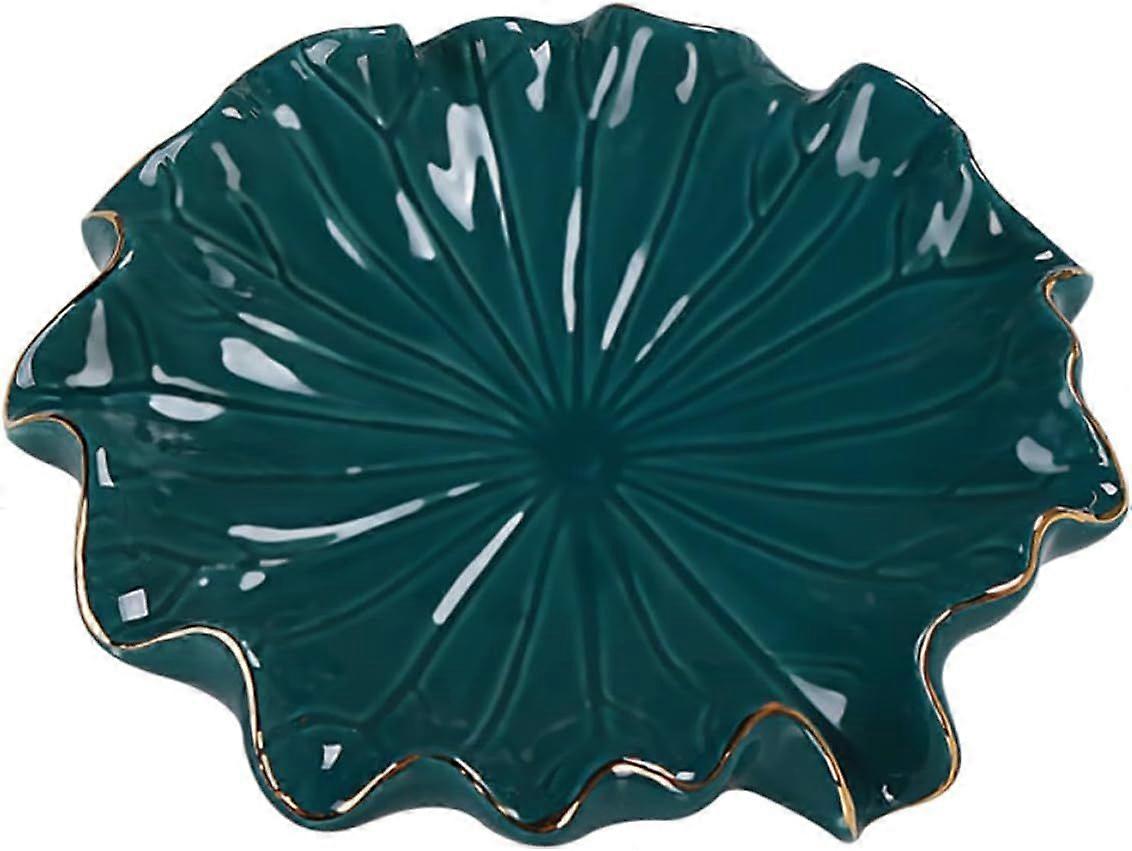 Ceramic Soap Dish with Leaf Design Self draining Bathroom