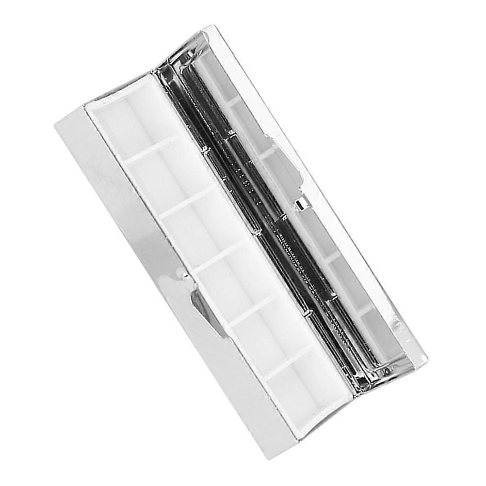 Rectangular Silver Pill Box for Storage Stainless Steel Candy Container 1Pcs
