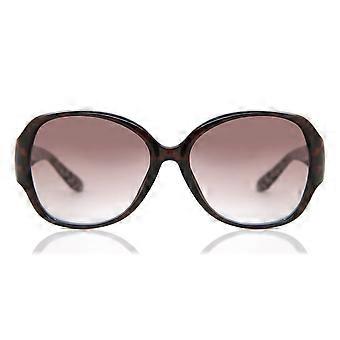 Guess GF0284 52F Vollrand-Sonnenbrille für Damen, dunkelbraun, oval, UV2 Original
