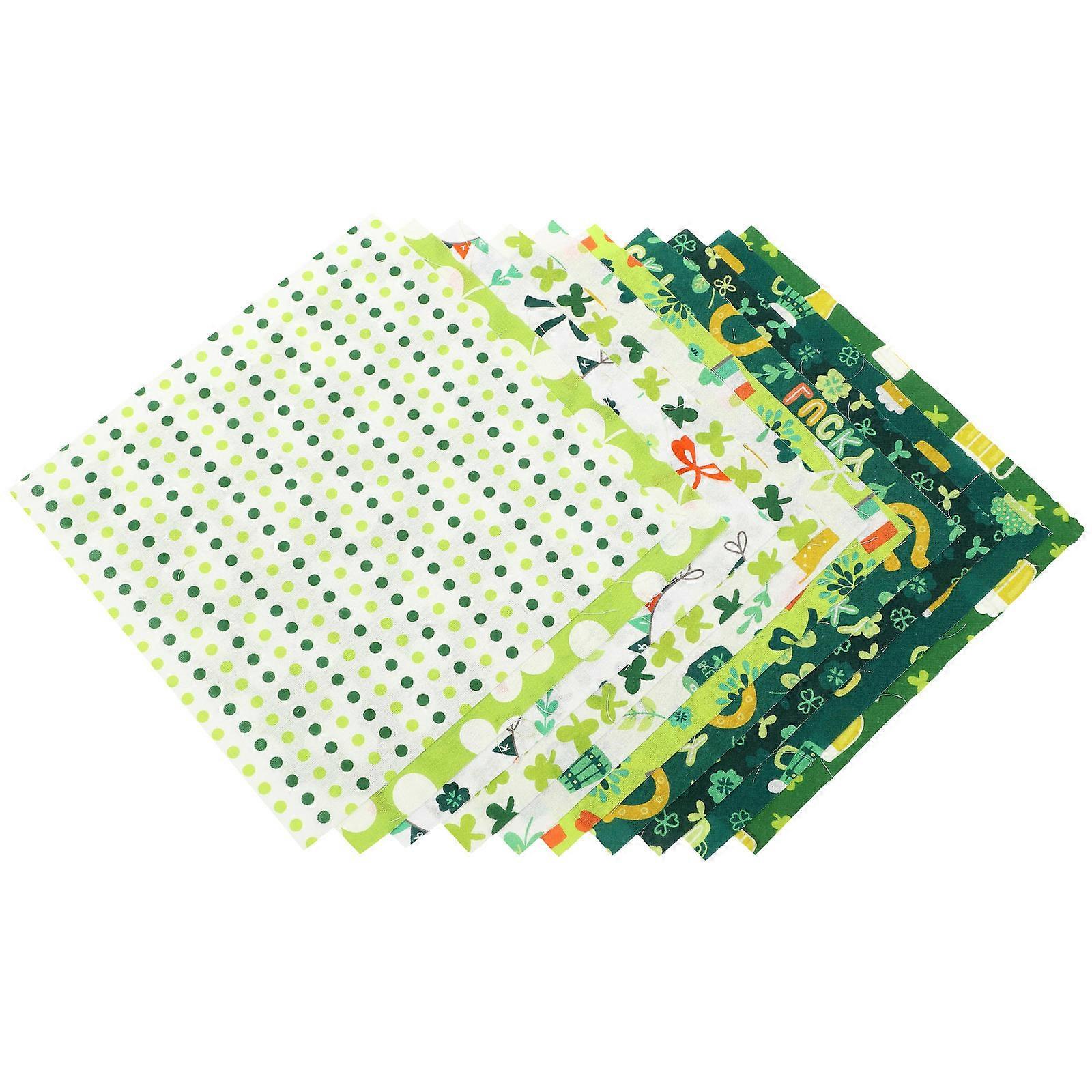 St Patrick's Day Patchwork Fabric Sheets for Decorative DIY Crafts 10 Sheets