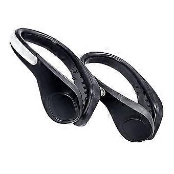 Clips lumineux LED noirs pour chaussures, pour la sécurité lors de la course nocturne (lot de 2).
