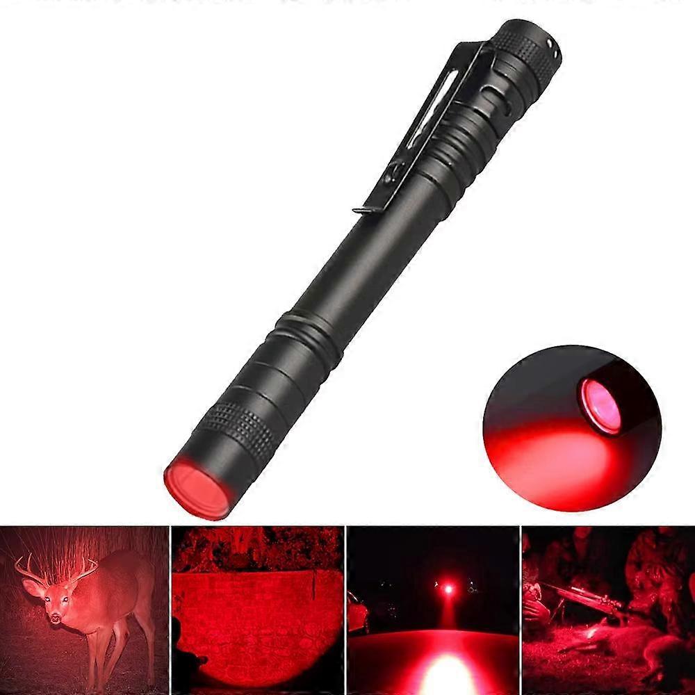 Portable Mini Flashlight 2 Battery Red Light