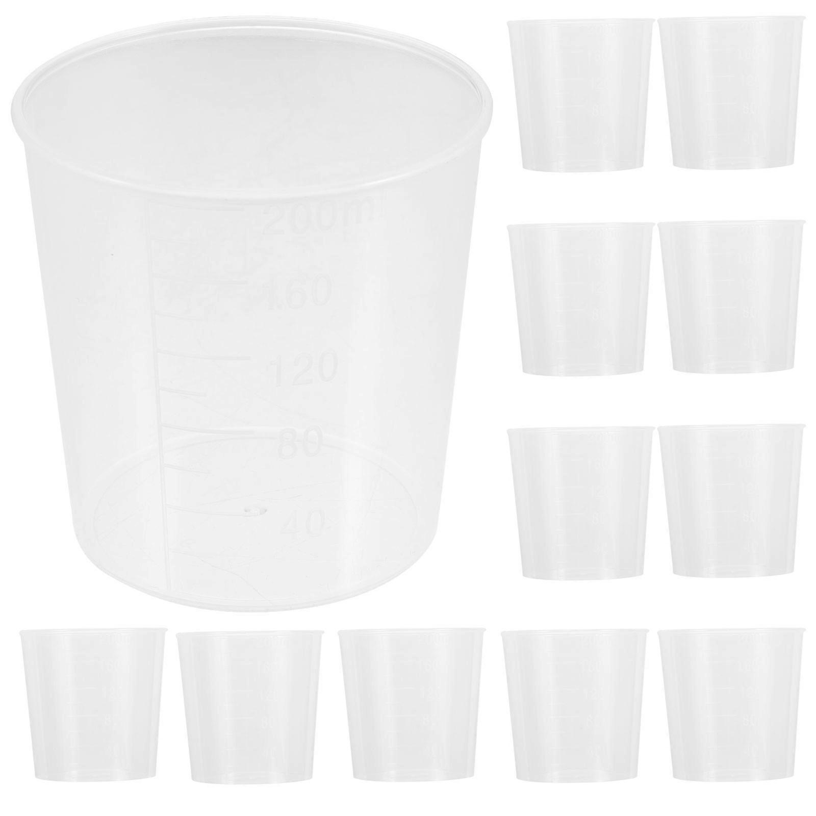 20Pcs Scale Measuring Cups Transparent Scale Cups Clear Practical Mixing Cups(200ml)
