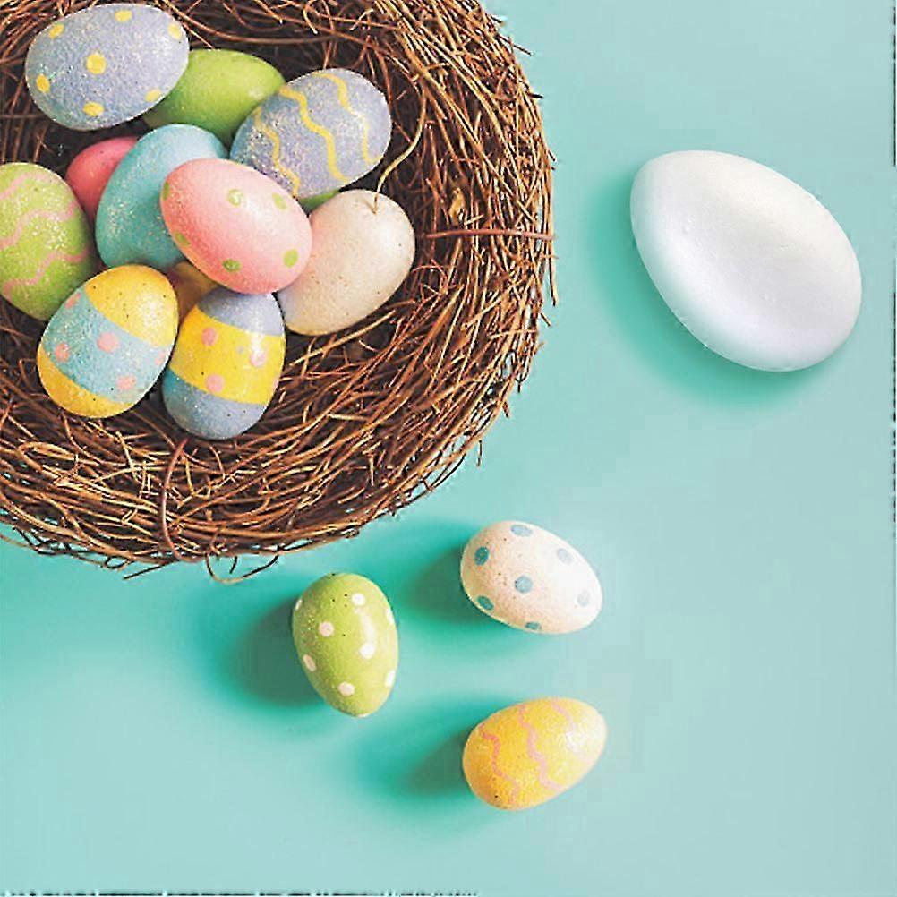 6-Pack DIY White Painting Foam Eggs, Easter Decorations for Craft Projects, Home Party Supplies