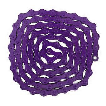 Chaîne de vélo robuste - Chaîne en acier monovitesse - Maillon de rechange pour l'entretien de la transmission de votre vélo de route (violet)