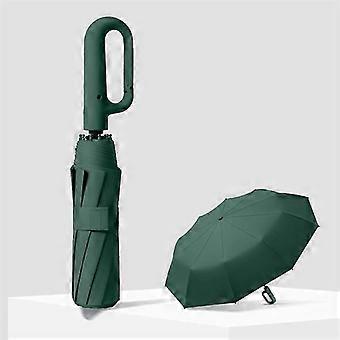 10-bone Solid Color Automatic Umbrella Windproof Rain Resistant Sunscreen Shade Dual-purpose Foldable Umbrellas Business Using,l