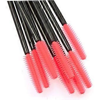 Disposable Silicone Eyelash Brushes, 50 Pack Tower Shape - Mascara Applicator Wands for Lash Extensions, Curling and Separating